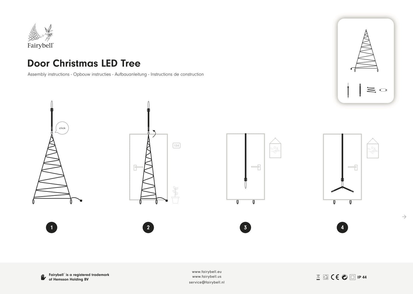 Fairybell | Porta albero di Natale | 210 cm| 120 luci LED | Scintillio