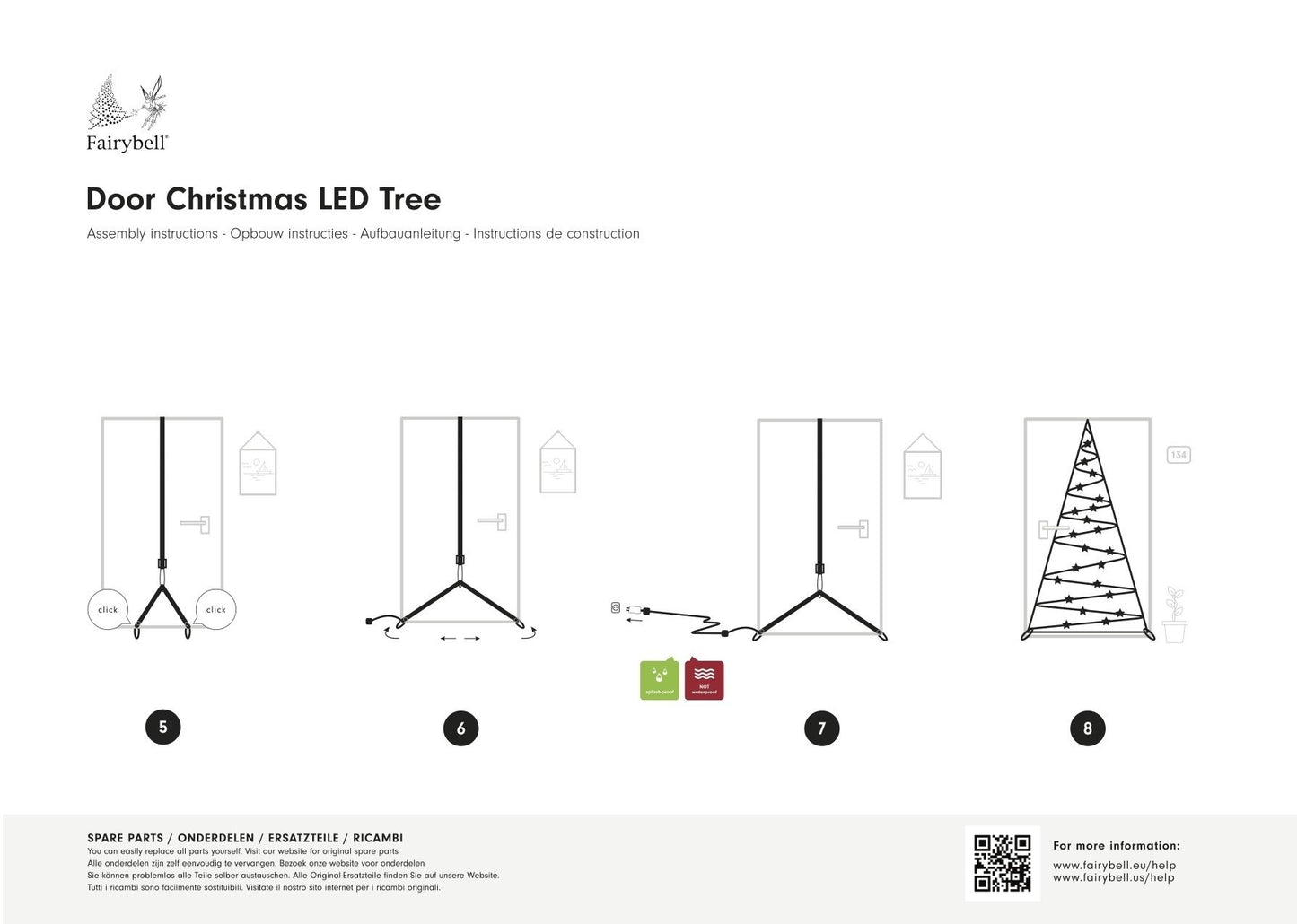 Fairybell | Porta albero di Natale | 210 cm| 120 luci LED | Bianco caldo