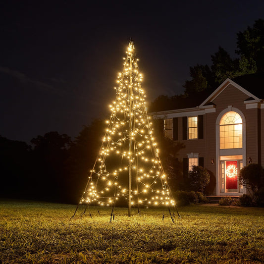 Fairybell | 3 mètres | 360 lumières LED | Y compris le mât | Blanc chaud