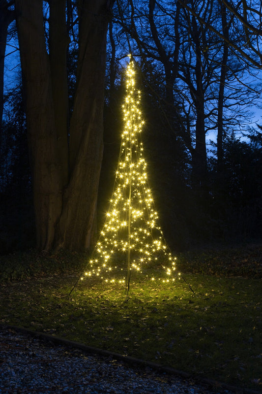 Fairybell | 4 mètres | 400 lumières LED | Y compris le mât | Blanc chaud