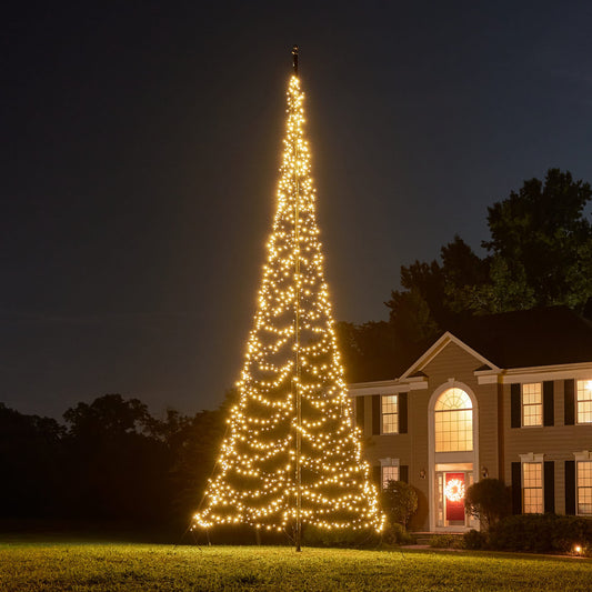 Fairybell-Paket | 8 Meter | 1500 LED-Leuchten | Warmweiß | Inklusive Fahnenmast